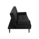 3 Seater Adjustable Sofa Bed With Cup Holder Black-7