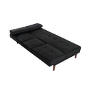 3 Seater Adjustable Sofa Bed With Cup Holder Black-8