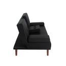 3 Seater Adjustable Sofa Bed With Cup Holder Black-9
