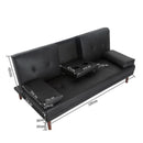 3 Seater Adjustable Sofa Bed With Cup Holder Black-13