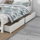 2 x Wooden Bed Frame Storage Trundle Drawers-White-2