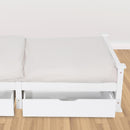 2 x Wooden Bed Frame Storage Trundle Drawers-White-7