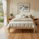 Warm Wooden Natural Bed Base Frame – Double-2
