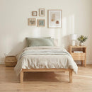 Single Size Warm Wooden Natural Bed Base Frame – King Single-2