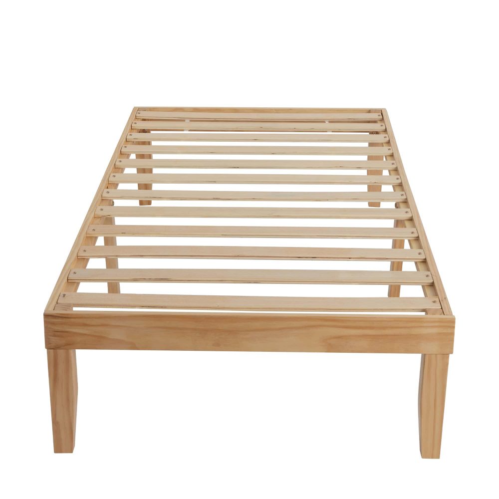 Single Size Warm Wooden Natural Bed Base Frame – Single