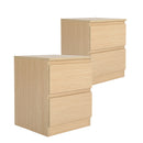 2X Bedside Table Side Storage Cabinet Nightstand Bedroom 2 Drawer JOSS OAK-1