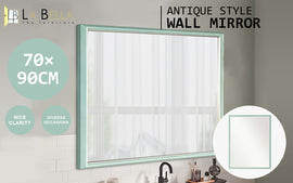 Wall Mirror Rectangular Frame Bathroom 70x90cm Turquoise - 0