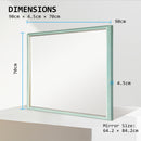 Wall Mirror Rectangular Frame Bathroom 70x90cm Turquoise-12