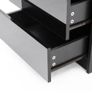 2X Bedside Table 2 Drawers RGB LED Bedroom Cabinet Nightstand Gloss AURORA BLACK-8
