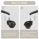 5X 2'' Twin Wheel Office Chair Casters - Slient Smooth, 11x22mm Stem-6