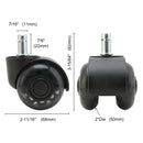 5X 2'' Twin Wheel Office Chair Casters - Slient Smooth, 11x22mm Stem-9
