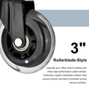 5X 3'' Rollerblade Style Wheels Office Chair Casters - Slient Smooth, 11x22mm Stem-3