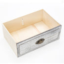 Bedside Table 3 Drawer Vintage Side Table Storage Cabinet Bedroom CLARA GREY-8