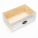 Bedside Table 3 Drawer Vintage Side Table Storage Cabinet Bedroom CLARA WHITE-8