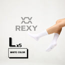 5X Rexy 3D Seamless Crew Socks Large Slim Breathable WHITE-3