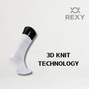 5X Rexy 3D Seamless Crew Socks Large Slim Breathable WHITE-5