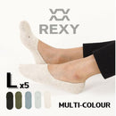 5X Rexy Daily No Show Ankle Socks Large Non-Slip Breathable MULTI COLOUR-3