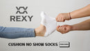 3X Rexy Cushion No Show Ankle Socks Small Non-Slip Breathable WHITE-2