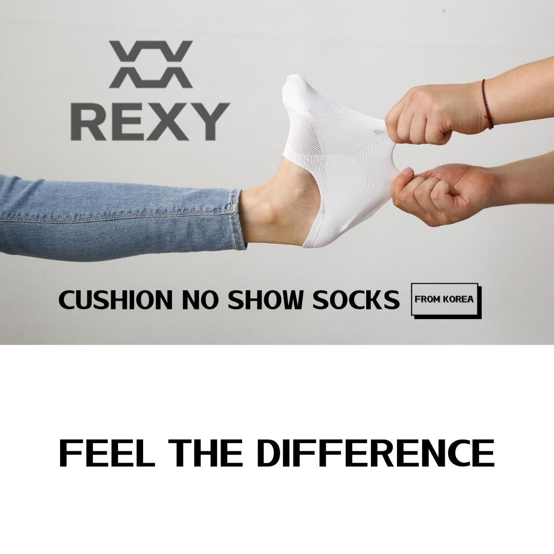 3X Rexy Cushion No Show Ankle Socks Small Non-Slip Breathable WHITE