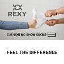 3X Rexy Cushion No Show Ankle Socks Small Non-Slip Breathable WHITE-10