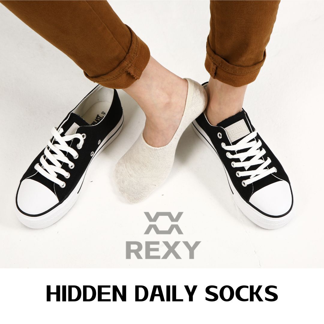 5X Small Daily No Show Socks - MULTI COLOUR	5X Rexy Daily No Show Ankle Socks Small Non-Slip Breath