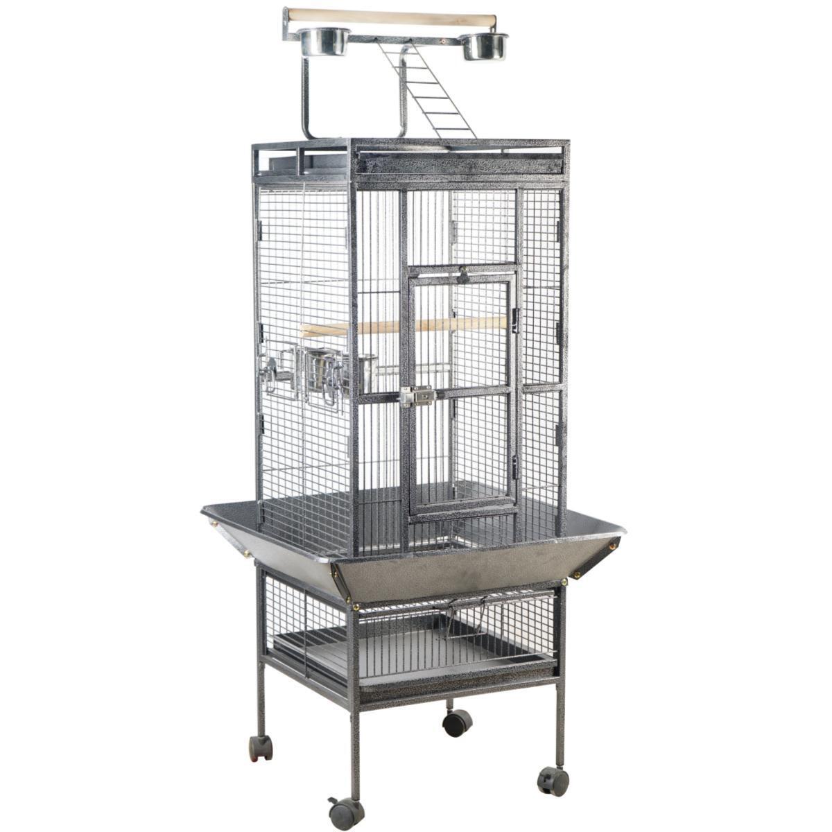 YES4PETS 153 cm Large Bird Budgie Cage Parrot Aviary With Metal Tray and  Wheel - 0