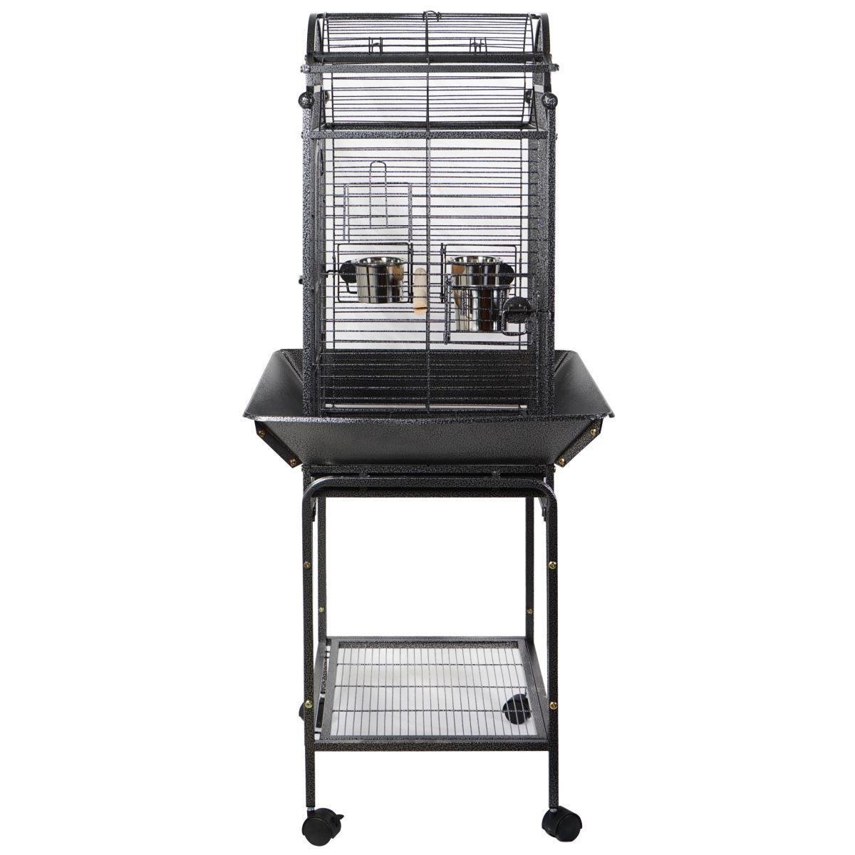 YES4PETS Large Bird Budgie Cage Parrot Aviary Carrier With Stand & Wheel