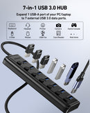 BENFEI 000425BK USB3.0 to 7 Port USB3.0 HUB (Black)-3