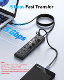 BENFEI 000425BK USB3.0 to 7 Port USB3.0 HUB (Black)-5