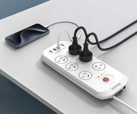 Huntkey SAC607C 6 Outlets Surge Protector Powerboard with 2x USB-A & 2x USB-C - 0