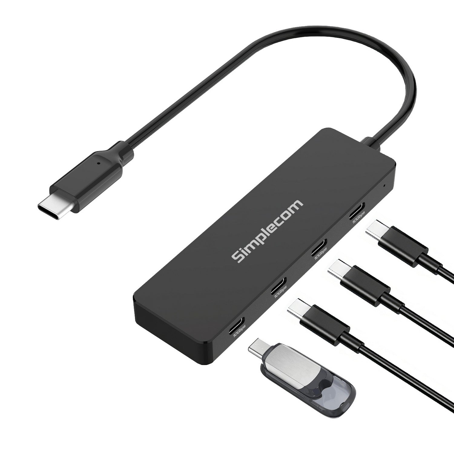 Simplecom CH384 USB-C to 4-Port USB-C Data Hub USB 3.2 Gen 2 10Gbps - 0