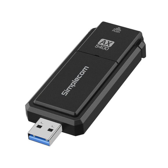 Simplecom NW812v2 AX5400 Tri-Band WiFi 6E USB Adapter with Foldable Antenna