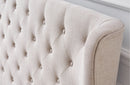 Cambridge Tan Beige Linen Tufted Bed - king-2