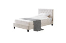 Winston Beige Velvet Tufted Bed - King Single-1