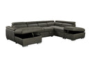 Plush Sleeper Modular Chaise Lounge - Charcoal-1