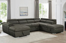 Plush Sleeper Modular Chaise Lounge - Charcoal-2