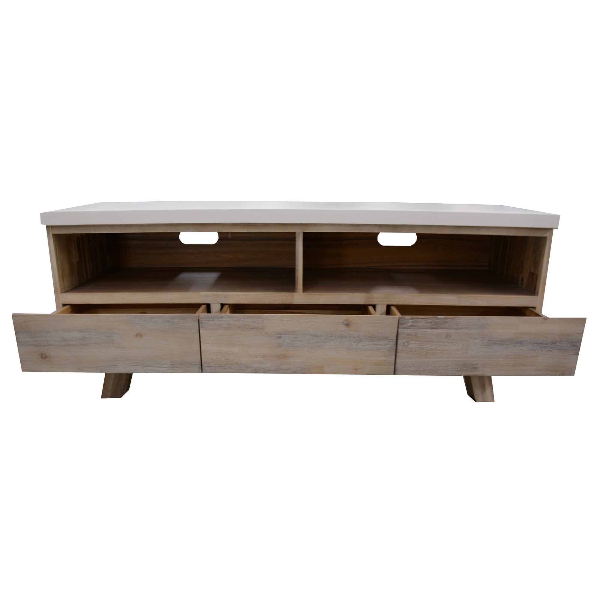 Stony 150cm ETU Entertainment TV Unit with Concrete Top - White - 0