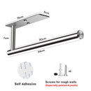 Kitchen Paper Holder Under Cabinet Wall Mount Adhesive Paper Towel Holder Rectangle Silver-3