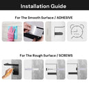 Kitchen Paper Holder Under Cabinet Screw Wall Mount Adhesive Paper Towel Holder Rectangle Silver-9