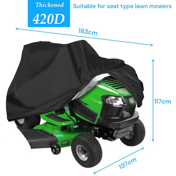 Lawn Mower Cover Lawn Tractor Cover Waterproof Heavy Duty 420D Polyester UV Protection - 0