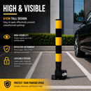 Heavy Duty Fold Down Parking Bollard Lockable Safety Post Yellow Black 61cm-5