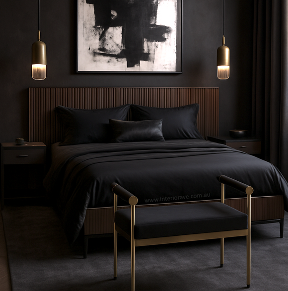 Interior Ave - Cuba Velvet Vanity Stool - Black