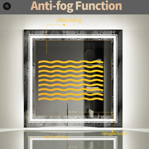 Interior Ave - 80 x 80cm Square Frameless LED Bathroom Mirror