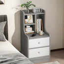 2x Bedside table pair with drawers, eco-friendly, modern design, curved sides-12