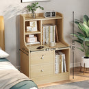 2x bedside table set wooden drawers lockable storage bedroom furniture-2
