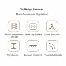 2x Bedside table set modern minimalist lockable drawer open storage unit-3