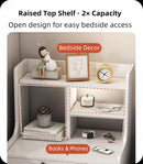 2x Bedside table set modern minimalist lockable drawer open storage unit-4