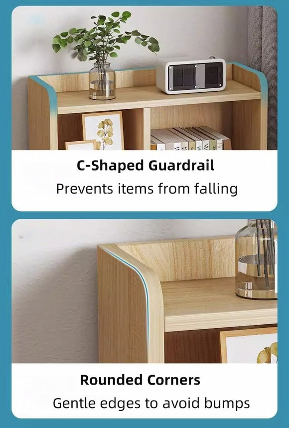 2x Bedside table set modern minimalist lockable drawer open storage unit