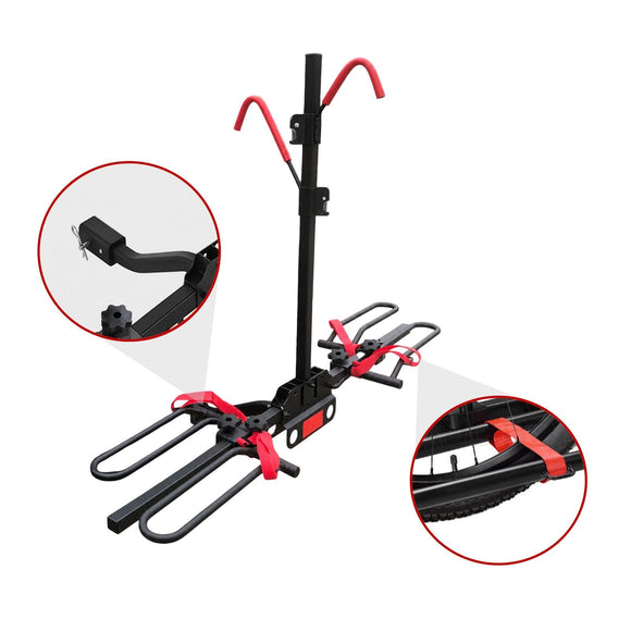 2 Bicycle Bike Rack Rear Car Carrier 2" Hitch Mount Platform Foldable
