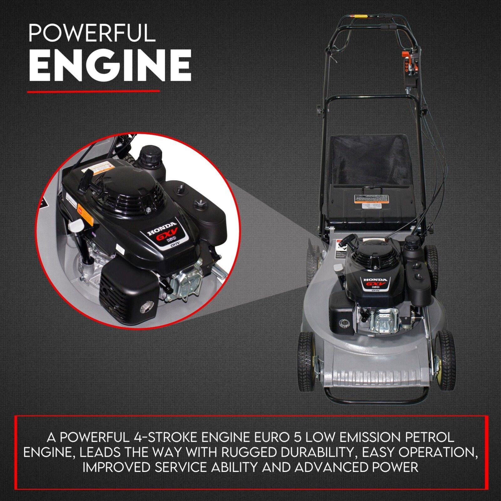 LAWN MOWER SELF PROPELLED 21" WITH A 5.5HP HONDA ENGINE ALLOY BODY MULCHING - 0